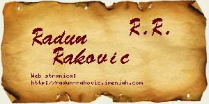 Radun Raković vizit kartica